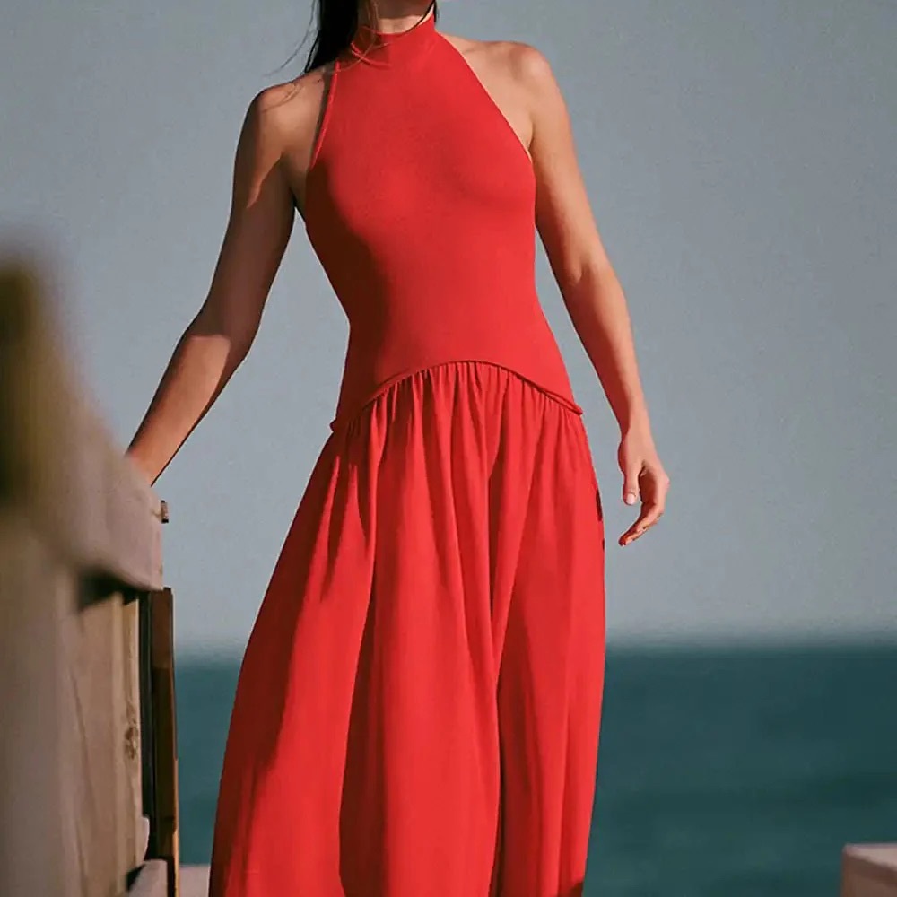 Solid & Striped
Halter Soglio Dress Apple Red